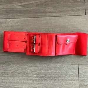 Red belt with pocket